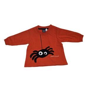 Vintage OshKosh b'gosh its bitsy spider, Halloween orange shirt‎ sz 6-9 mo